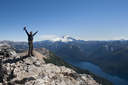 Me on top of Cerro Lopez, glacier Monte Tronador in back.