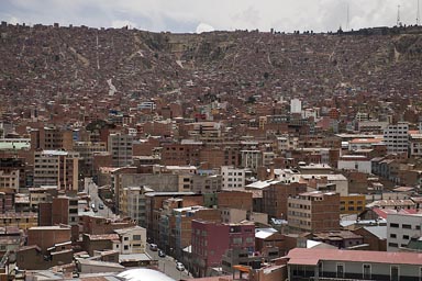 La Paz, Bolivia, looking up towards El Alto, north west.