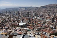 In La Paz, high rise buildings.