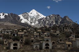 Huayna Petosi in back, graveyard in front.