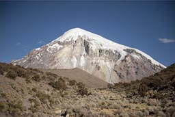 Sajama volcano, on way to refuge.