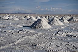 Heaps of salt on Uyuni Salare.