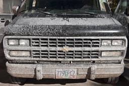 Chevy van and salt crust.