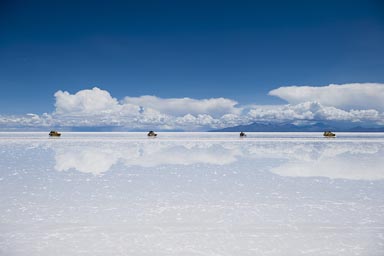 Trabis on Uyuni salt flats.