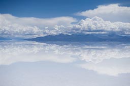 On Salare surface clouds mirror in water.