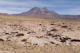 Volcano and old lava, Atacama.