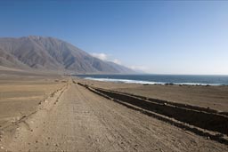 Desert dirt roads along Chile's coast.