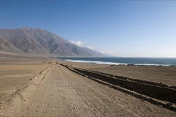 Desert dirt roads along Chile's coast.