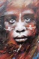 Graffito of African woman, Valparaiso.