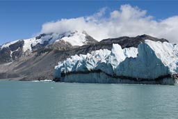 Tephra layers, terminus O'Higgins glacier.
