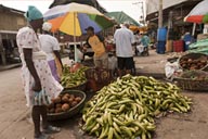 Away from the tourist and colonial center, Cartagena market.