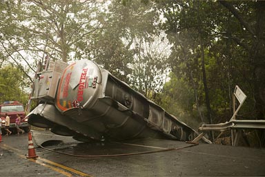 Tanker accident.