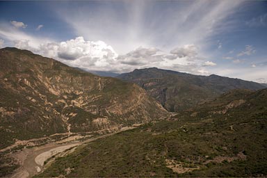 The Andes Oriental in Colombia, looking east.