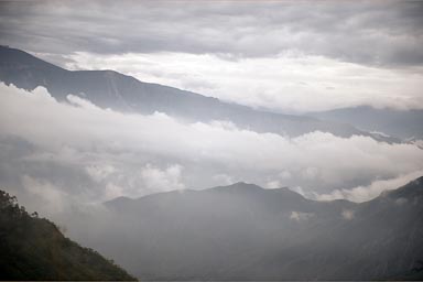 Mist in the Andean valleys, Colombia.