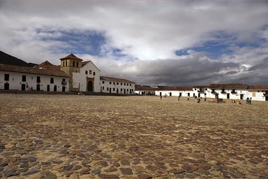 Villa de Leyva, still morning, opposite side, sun comes out, Colombia