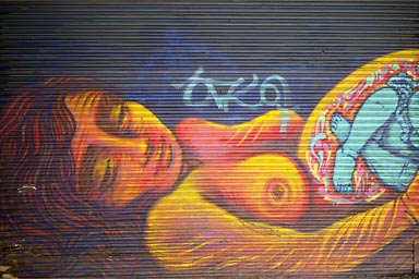 Graffiti of nude lady, Bogota.