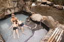 Christina and boys, Papallacta Thermal Baths, Ecuador.