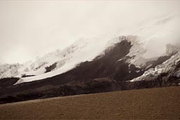 Cotopaxi, glacier is near, receding.