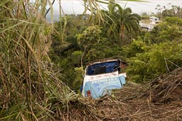 Bus, gone over the curve. Ecuador, down the Andes.