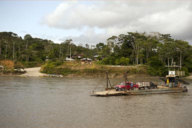 Car ferry over Rio Napo.