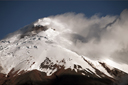 The top and no clouds, snow, blue sky. Cotopaxi, Volcano, Ecuador.