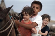 While learning to ride, Mancora beach, Peru.