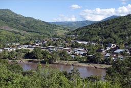 Village of San Miguel, Mayo River, Peru jungle.