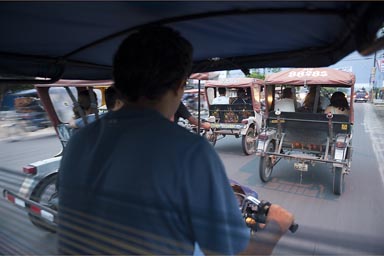 Eveningmotor taxi ride in Iquitos, Peru.