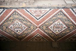 A former 4th? temple, two more were built on top, this is how former murals remained largly preserved till date. Friezes Huaca de la luna, Trujillo, Peru.