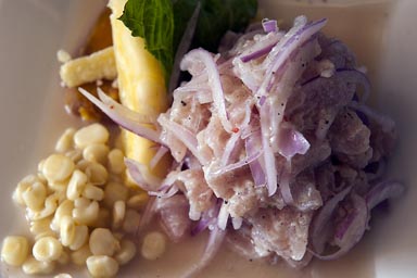 Ceviche of Toyo in Huacho, Peru.