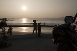 Sunset, Barranca beach, Peru, Back down on the Pacific.