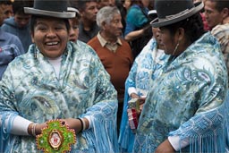 Women from Puno, all in turquoise. Independence Day in Peru. Women from Puno, all in turquoise. Independence Day in Peru.