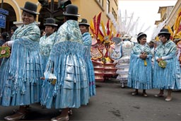 All in turquoise, women from Puno, they later dance along the parade in Lima Independence Day in Peru. All in turquoise, women from Puno, they later dance along the parade in Lima Independence Day in Peru.