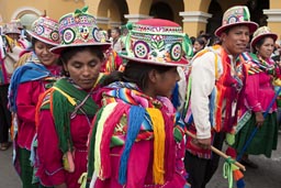 Colorful, Independence Day celebrations in Peru. 