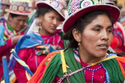 Traditional dresses, bolleras, Lima, Independence Day in Peru. 