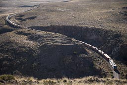 Train serving the mines, north of Arequipa over the high Andes. Peru. 