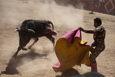 Bull fighting arena in Huambo, Arequipa, Peru.