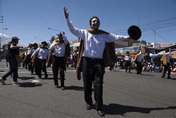 Parade down la Avenida de Independencia, Arequipa Day, Peru. 