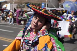 Andino woman and Andino dress, Arequipa Day, Peru.