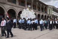 In ayacucho, Monday morning a religous procession by police from church to church.