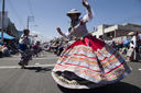 It lasts forever, the folkloric dance groups come one after the other, 100+ dancers each. The music is Andino, Arequipa Day, Peru.