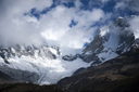 Glacier between Chopicalqui and Huascaran, Cordillera Blanca, Peru. Glacier between Chopicalqui and Huascaran, Cordillera Blanca, Peru.