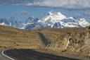 The road and Cordillera Blanca, Peru on 4,000m.