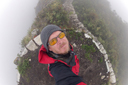 Clouds all around on Cerro Machu Picchu.