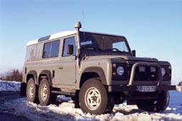 6 wheeled Land Rover and Snow