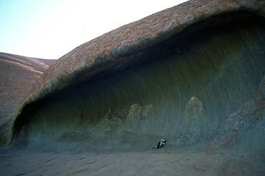 Uluru Detail with man sleeping