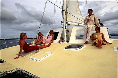 4 girls and Sato on front deck