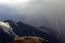 Lightning on glacier